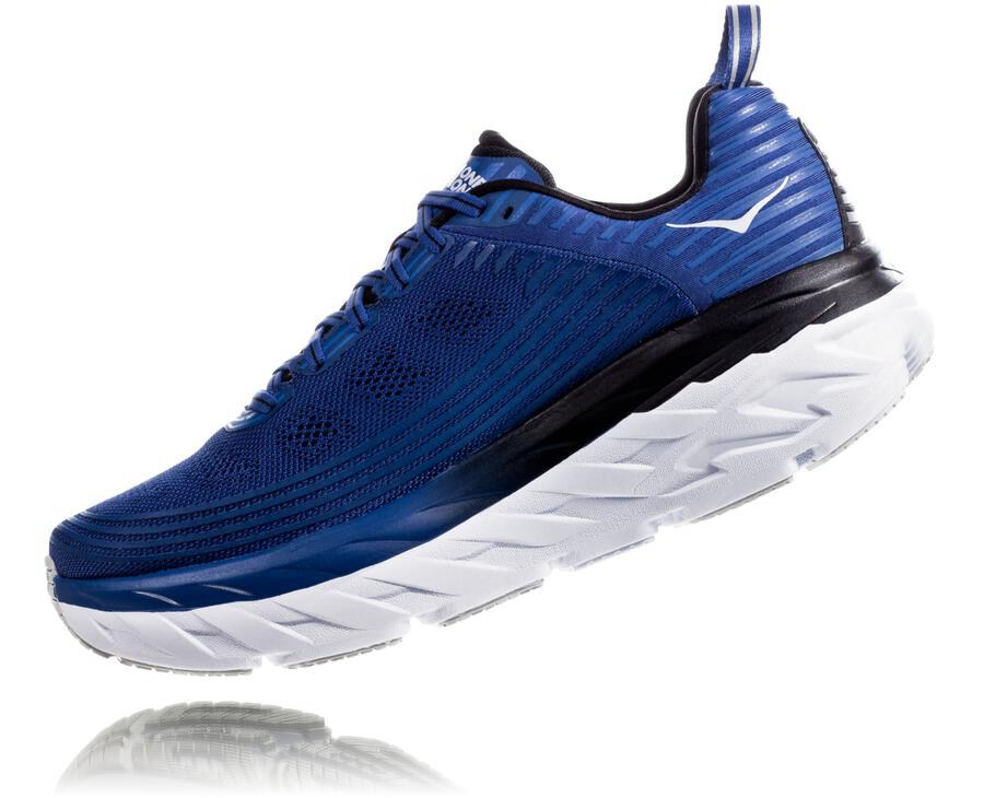 Hoka One One Running Shoes Mens Blue/White - Bondi 6 - 41203BLIX